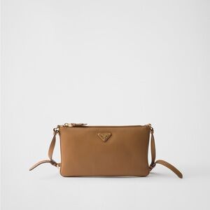 Prada Brown Leather pouch Crossbody Bag